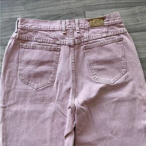 Vintage LEE salmon pink high waisted jeans 30” waist mom jeans 90s colorful